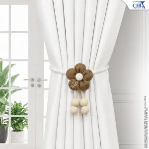 Blossom & Bead Curtain Tieback (Chestnut Brown)